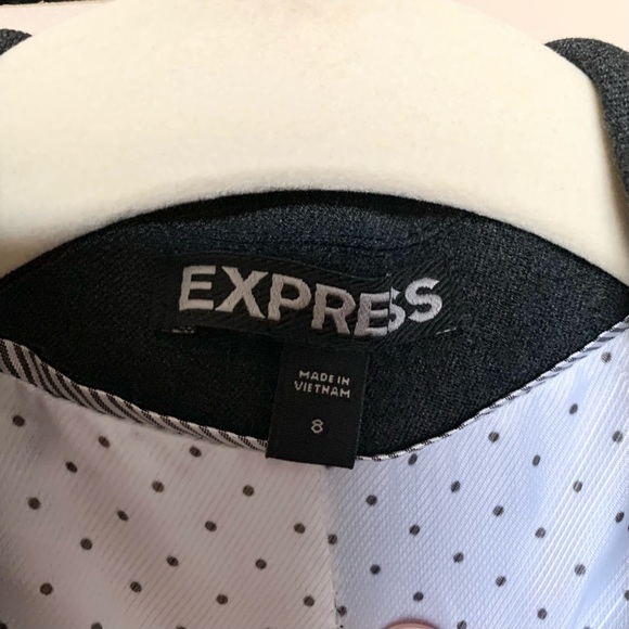 Express One Button Classic Charcoal Gray Blazer - Picture 4 of 8